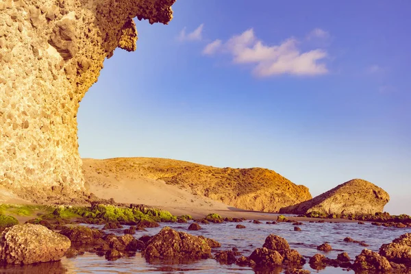 Monsul Plajı Kıyı Manzarası Cabo Gata Nijar Doğal Parkı Almerya — Stok fotoğraf