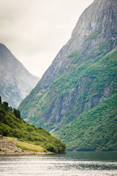 Τουριστικές Διακοπές Και Ταξίδια Ορεινό Τοπίο Και Φιόρδ Στη Νορβηγία — Φωτογραφία Αρχείου