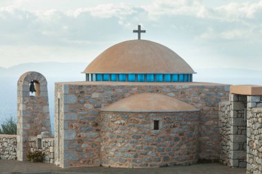 Mimari şapel kubbesinin haçlı detayları, Mora Yunanistan. Mimari tema.