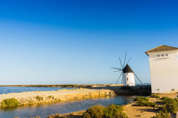 Oude Historische Molen Kwelders Bij San Pedro Del Pinatar Park — Stockfoto