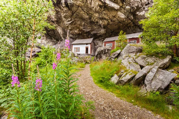 Helleren Házak Jossingfjordban Mentén Egersund Flekkefjord Között Sokndal Település Norvégia — Stock Fotó