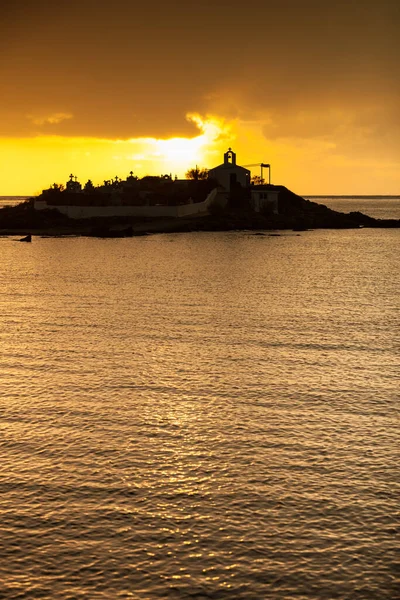 Agios Fokas Nära Monemvasia Stormigt Väder Mulen Himmel Soluppgång Liten — Stockfoto