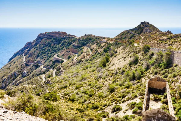 Destinations Touristiques Espagne Zone Fortification Batterie Castillitos Près Cartagena Cabo — Photo