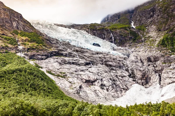 Paysage Montagneux Norvégien Glacier Boyabreen Dans Région Fjaerland Dans Municipalité — Photo