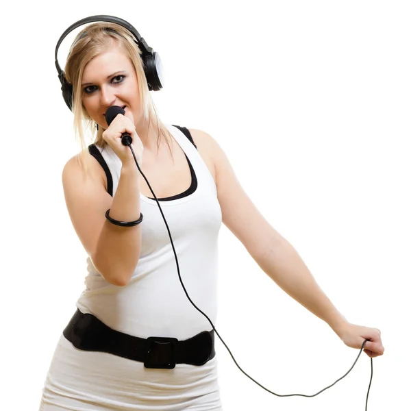 Girl singer musician — Stock Photo, Image