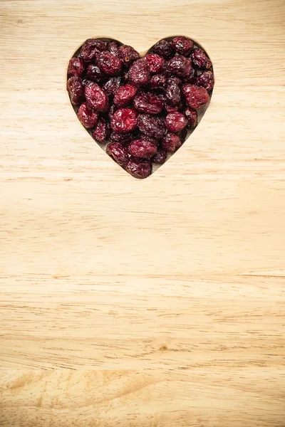 Dried cranberry fruit in shape of heart