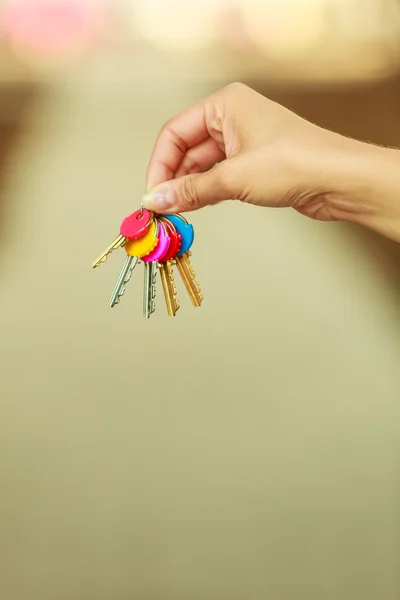 Female hand with house keys — Stock Photo, Image