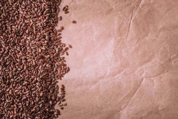 茶色の原料の亜麻の種子 — ストック写真
