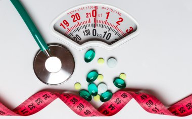 Hapları stetoskop kasette ölçekler ölçme. Sağlık