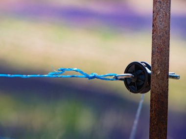 Yüksek voltajlı güvenlik çiti. Elektrikli eskrim.