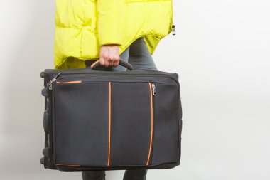 Kadın çanta sıcak ceketli.