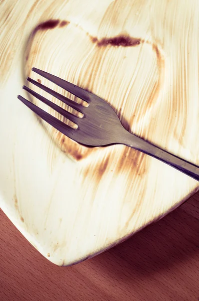 Closeup of dirty saucer plate. — Stock Photo, Image