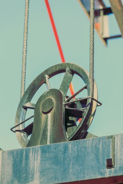 Bloque de elevación de la grúa, detalle de la industria —  Fotos de Stock