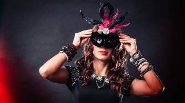 Kadın kara günü karnaval Venedik maskesi