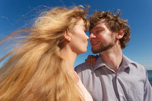 Couple in love kissing Stock Image