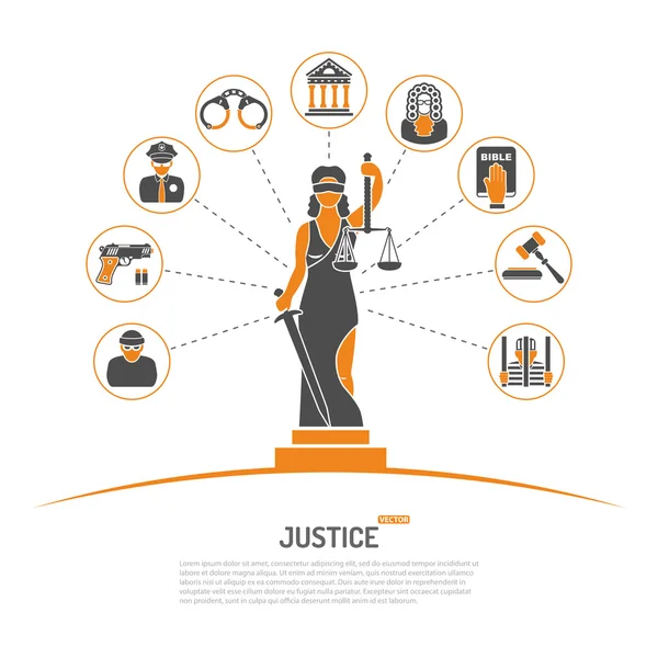 Vrouwe Justitia Concept — Stockvector