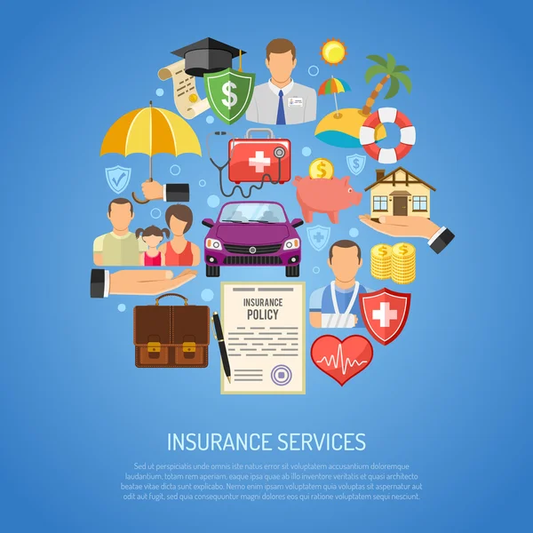 Concepto servicios de seguros — Archivo Imágenes Vectoriales