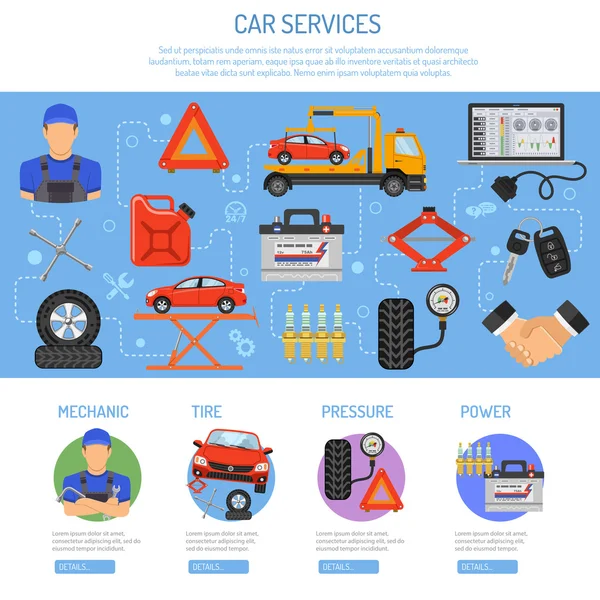 Infografica servizio auto — Vettoriale Stock