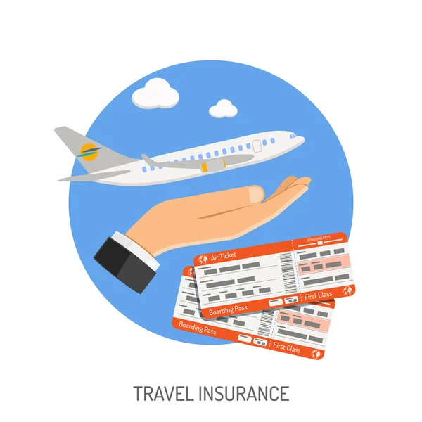 旅游保险平图标 — 图库矢量图片