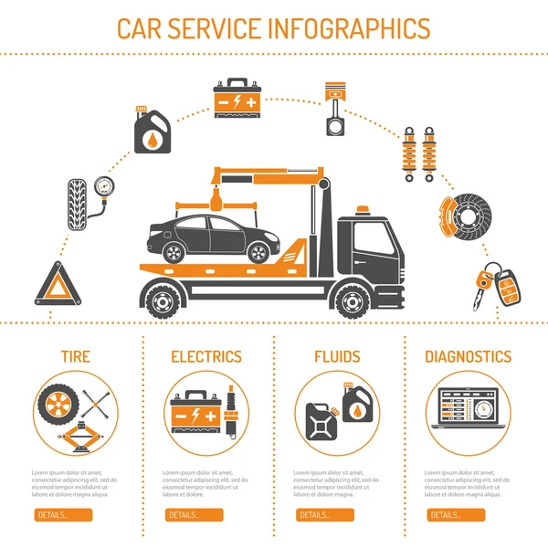 Samochodowe usługi Infografika — Wektor stockowy
