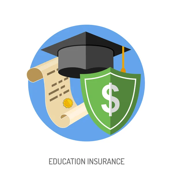 教育保险平图标 — 图库矢量图片