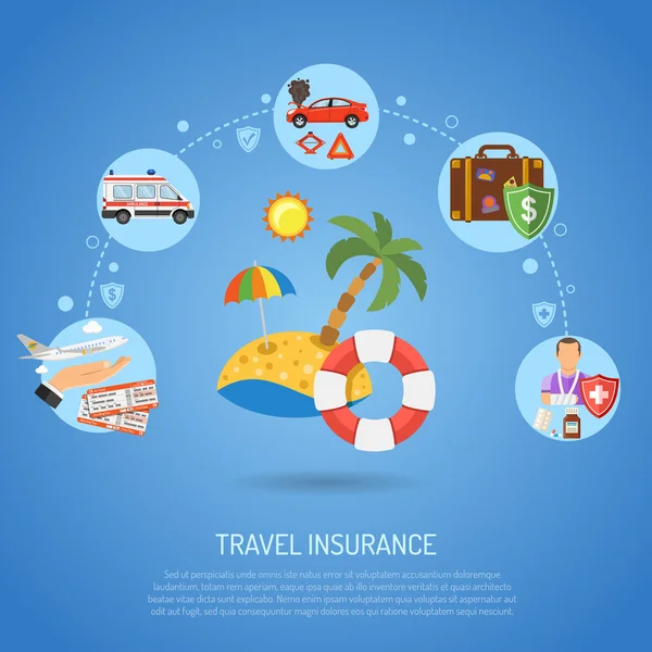 Assicurazione viaggi Infografica — Vettoriale Stock