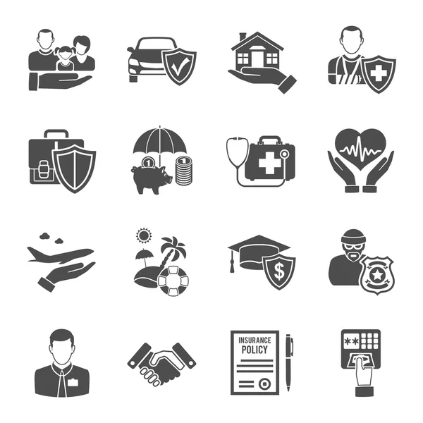 Verzekering icons set — Stockvector