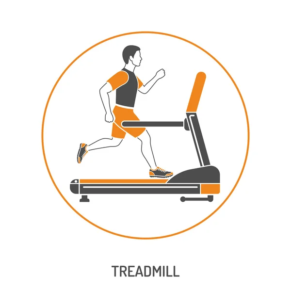 Runner on Treadmill Concept — Stock Vector