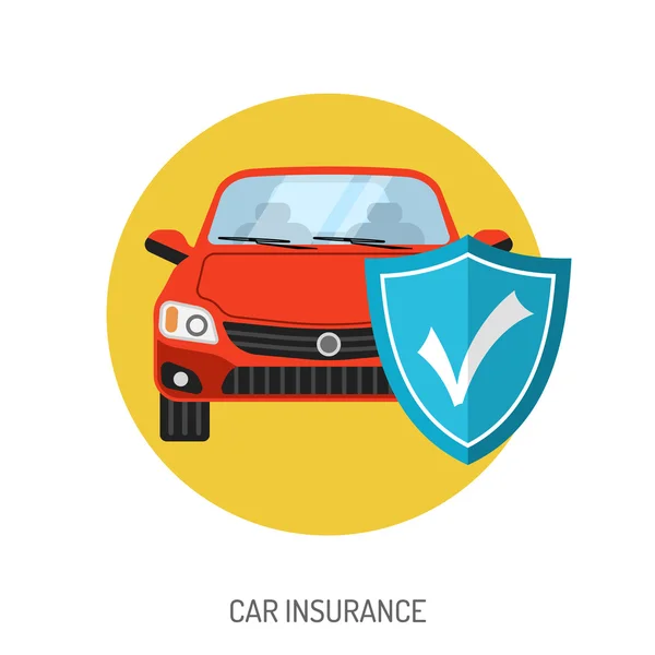 Autó biztosítási lapos ikon — Stock Vector