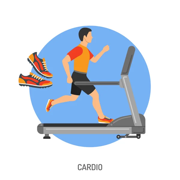 Runner sur tapis roulant Concept — Image vectorielle