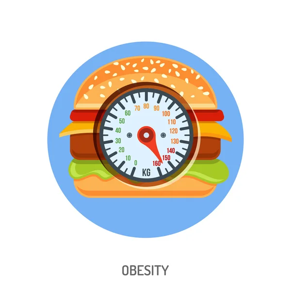 Fetma och övervikt koncept — Stock vektor