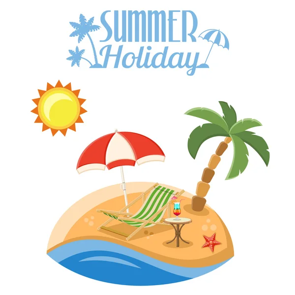 Summer Vacation on the Beach — Stock Vector