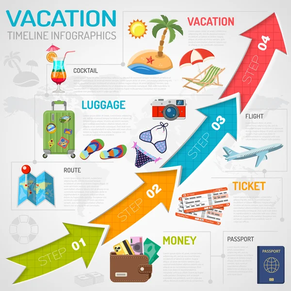 Vacation Timeline Infographics — Stock Vector