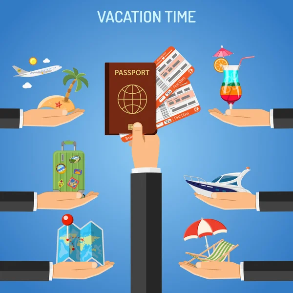 Concetto di vacanza e turismo — Vettoriale Stock
