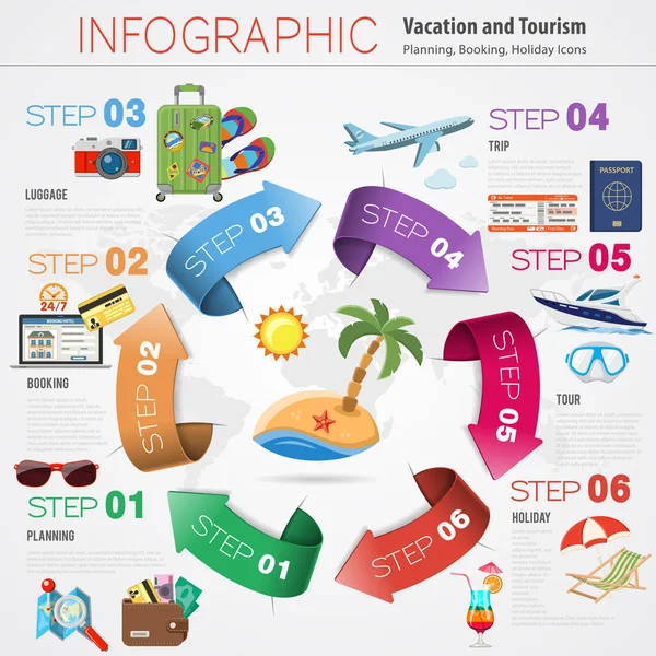 Infografiki osi czasu wakacje — Wektor stockowy