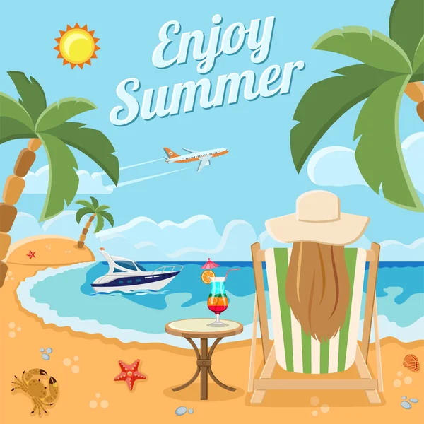 Vacances et concept d'été — Image vectorielle