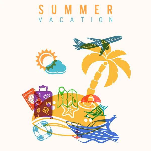 Summer Vacation Concept — Stock Vector