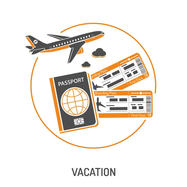 Concepto de tiempo de vacaciones y turismo — Vector de stock