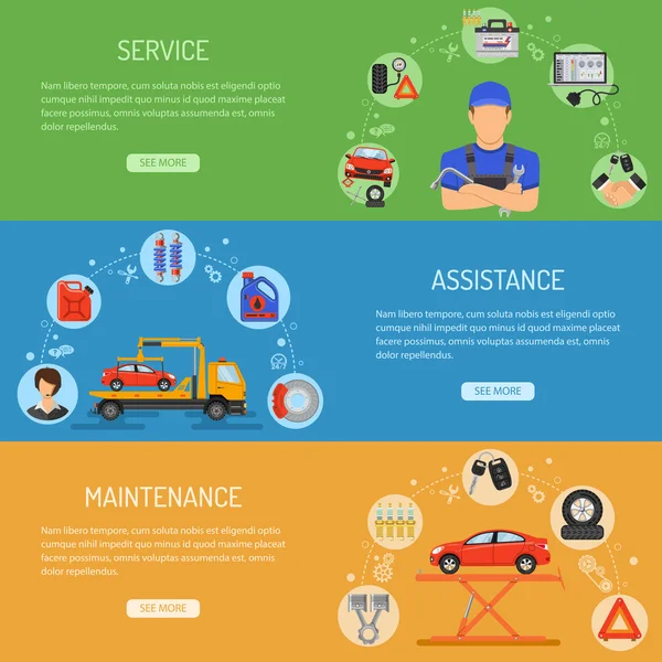 Auto Service Banners — Stockvector