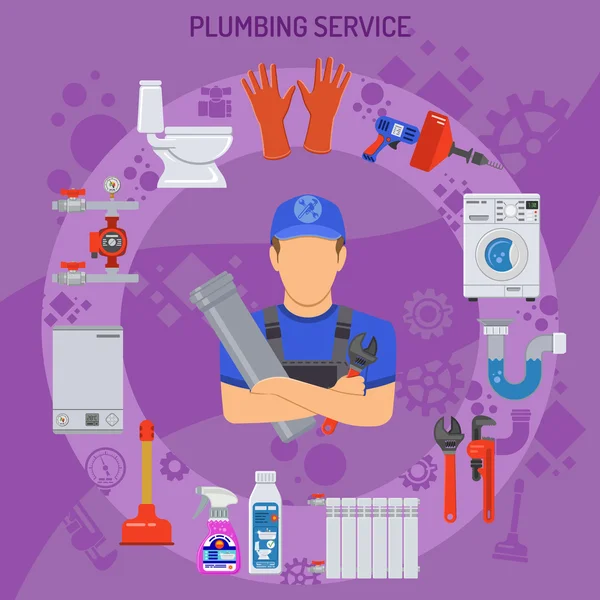 Plumbing Service Concept — Stock Vector