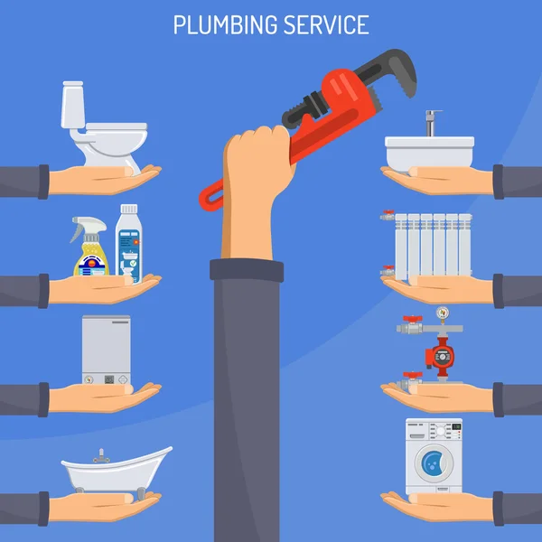 Plumbing Service Concept — Stock Vector