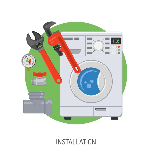 Concepto de servicio de fontanería — Vector de stock