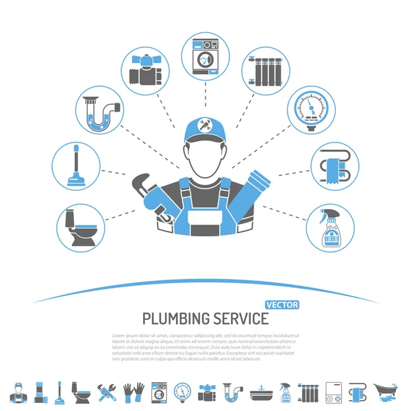 Sanitair Service Infographics — Stockvector