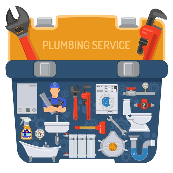 Plumbing Service Concept — Stock Vector