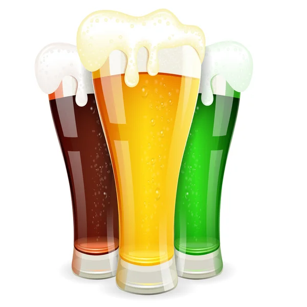 Bicchieri di birra — Vettoriale Stock