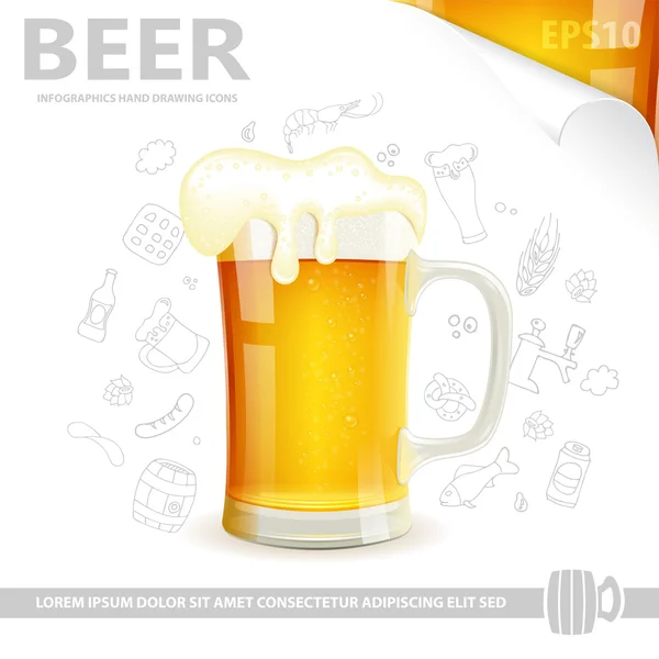 Cartaz de cerveja —  Vetores de Stock
