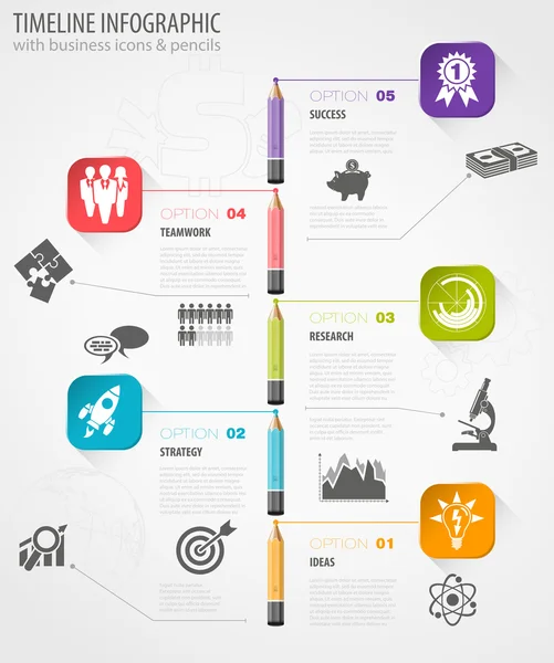 Oś czasu Infografika — Wektor stockowy