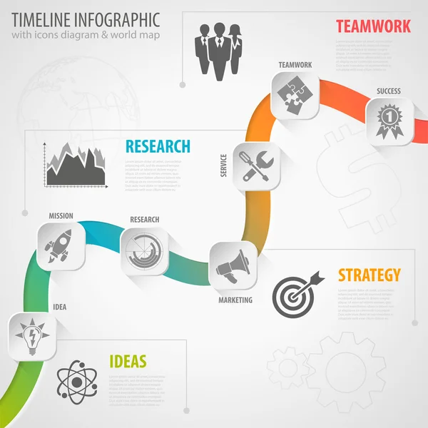 Linha do tempo Infográfico — Vetor de Stock