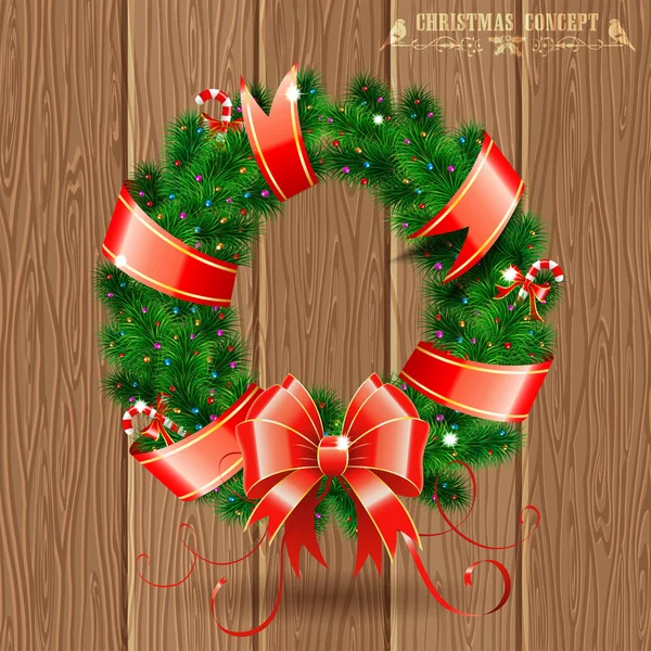 Christmas Wreath — Stock Vector