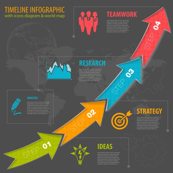 Cronología Infografía — Vector de stock